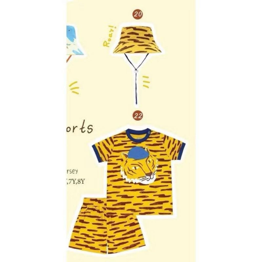 🐅[ใช้โค้ดลด 20-25%] BBLV Baby lovett Set ยืดเสือ Used 3y + หมวกS New *เหมา2ชิ้น*🐅