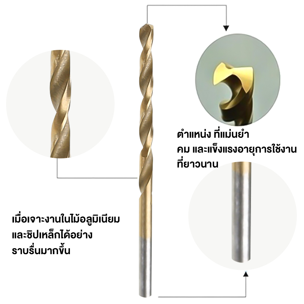 ชุดดอกสว่านเหล็ก ชุบไทเทเนียม 99 ชิ้น พร้อมกล่องอย่างดี No.TOL5 - รูปที่ 6