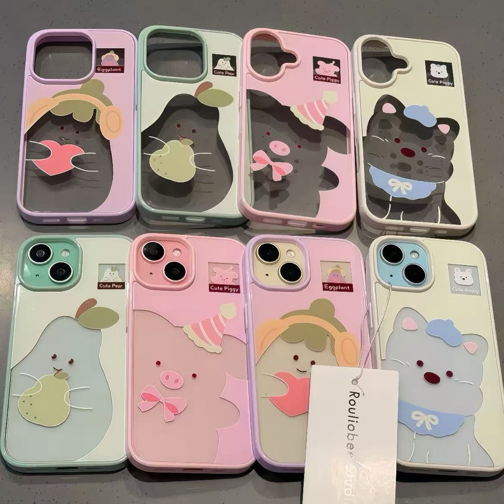 สำหรับ ไอโฟน i17 17air 17pro 17promax เคสใสอะคริลิค สกรีนลายการ์ตูน เคสรุ่น i13 promax i14 promax i15 i16 16promax