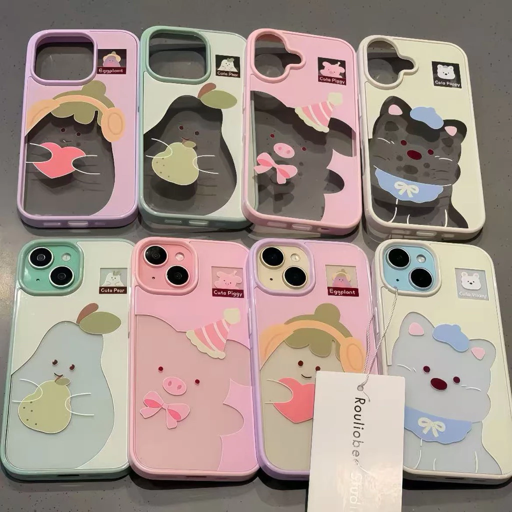 สำหรับ ไอโฟน i17 17air 17pro 17promax เคสใสอะคริลิค สกรีนลายการ์ตูน เคสรุ่น i13 promax i14 promax i15 i16 16promax