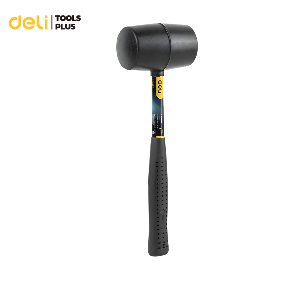 Deli ค้อนยาง ค้อนตอกสมอบก ด้ามไฟเบอร์ 16 ออนซ์ จับถนัดมือ เหมาะสำหรับงานช่างทั่วไป Rubber Hammer