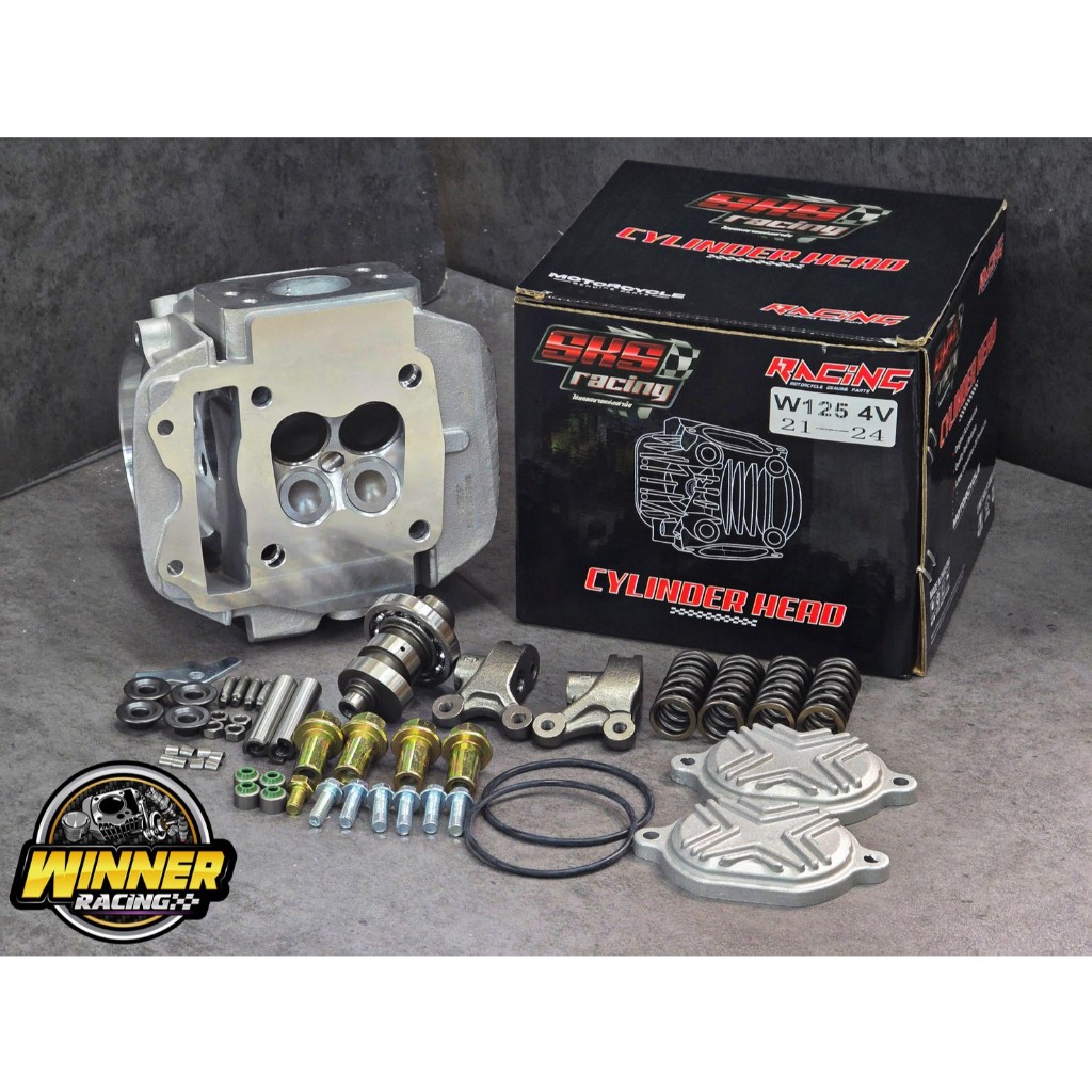 ฝาสูบ4วาว125 SKS RACING ขนาดวาว 21/24 งานตั้ม บางพลี (ใส่ลูก63-67มิล) อุปกรณ์ครบชุด พร้อมประกอบ SKS 