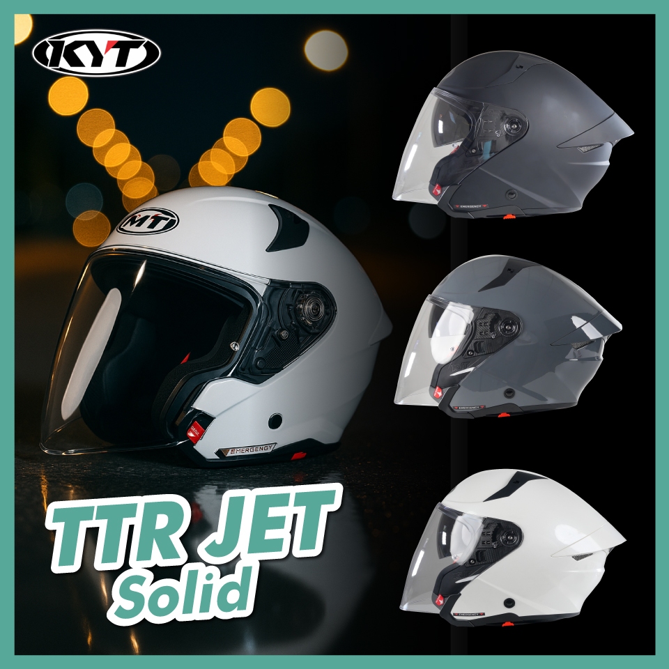 KYT หมวกกันน็อคเปิดหน้า TTR JET Solid รุ่นใหม่ล่าสุดปี 2025
