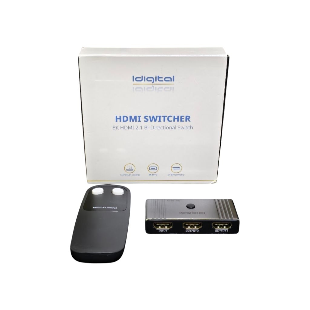 ( ร้านไทย 🇹🇭 พร้อมส่ง ) Idigital HDMI Switcher 8K 60Hz. 2IN1 OUT