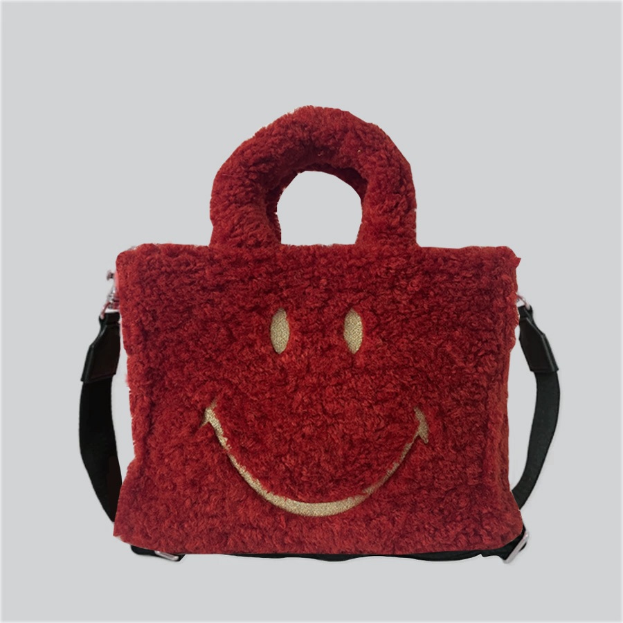 SMILEY حقيبة فرو صغيرة Sparkle Holiday بحزام — أحمر — صورة 2