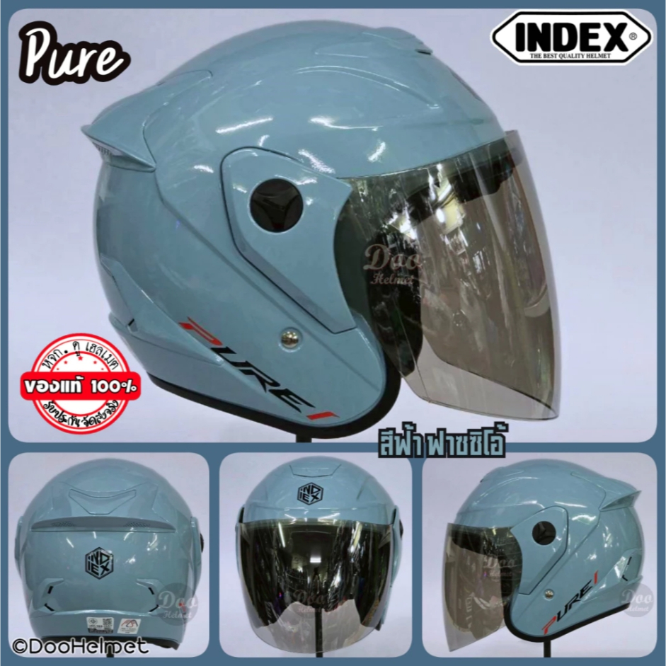 Pure หมวกกันน็อค ครึ่งใบ 3/4 INDEX รุ่น Pure Limited Edition ไซส์ Freesize  ไม่เหมาะสำหรับคนหัวใหญ่​