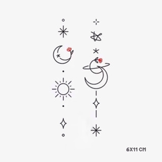 แทททู ดาว 6x11cm พร้อมส่งใน🇹🇭