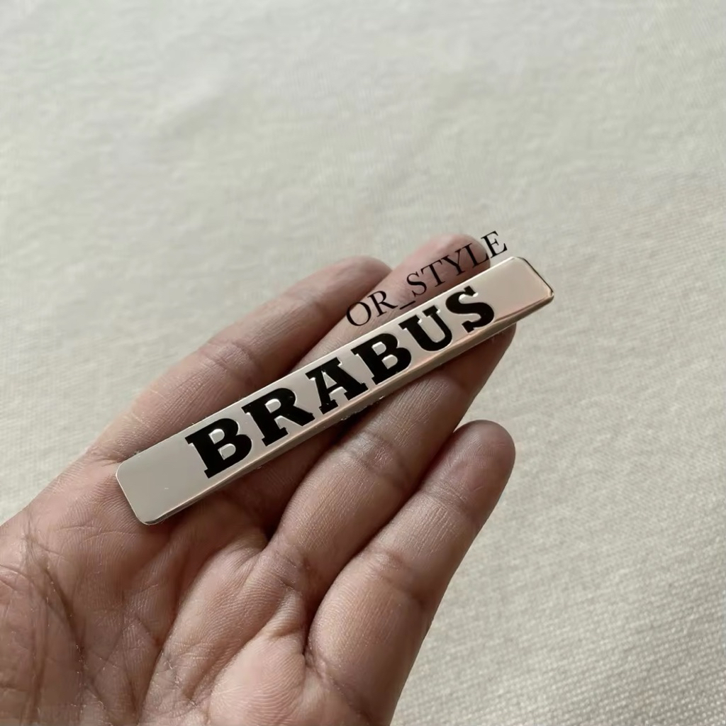 โลโก้ BRABUS เพลทอลูมิเนียมบาง ขนาด 8.5x1.2cm