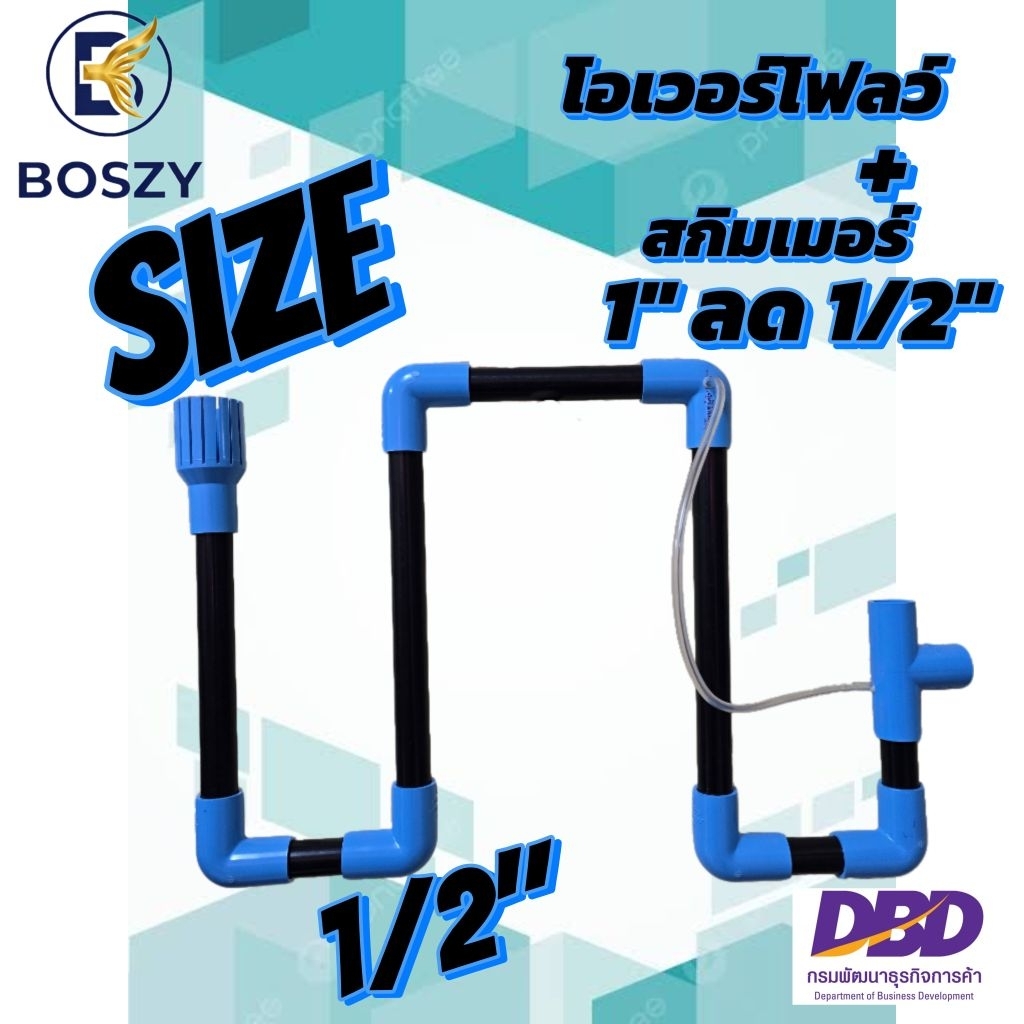 โอเวอร์โฟลว์+สกิมเมอร์ กันลูกปลา ขนาด 1/2″