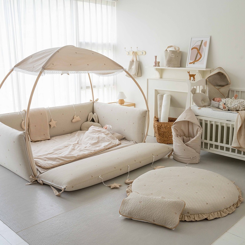 [Made in Korea🇰🇷] LOLBABY Bumper bed ที่นอนกันตก รุ่นผ้า Premium Cotton 100%