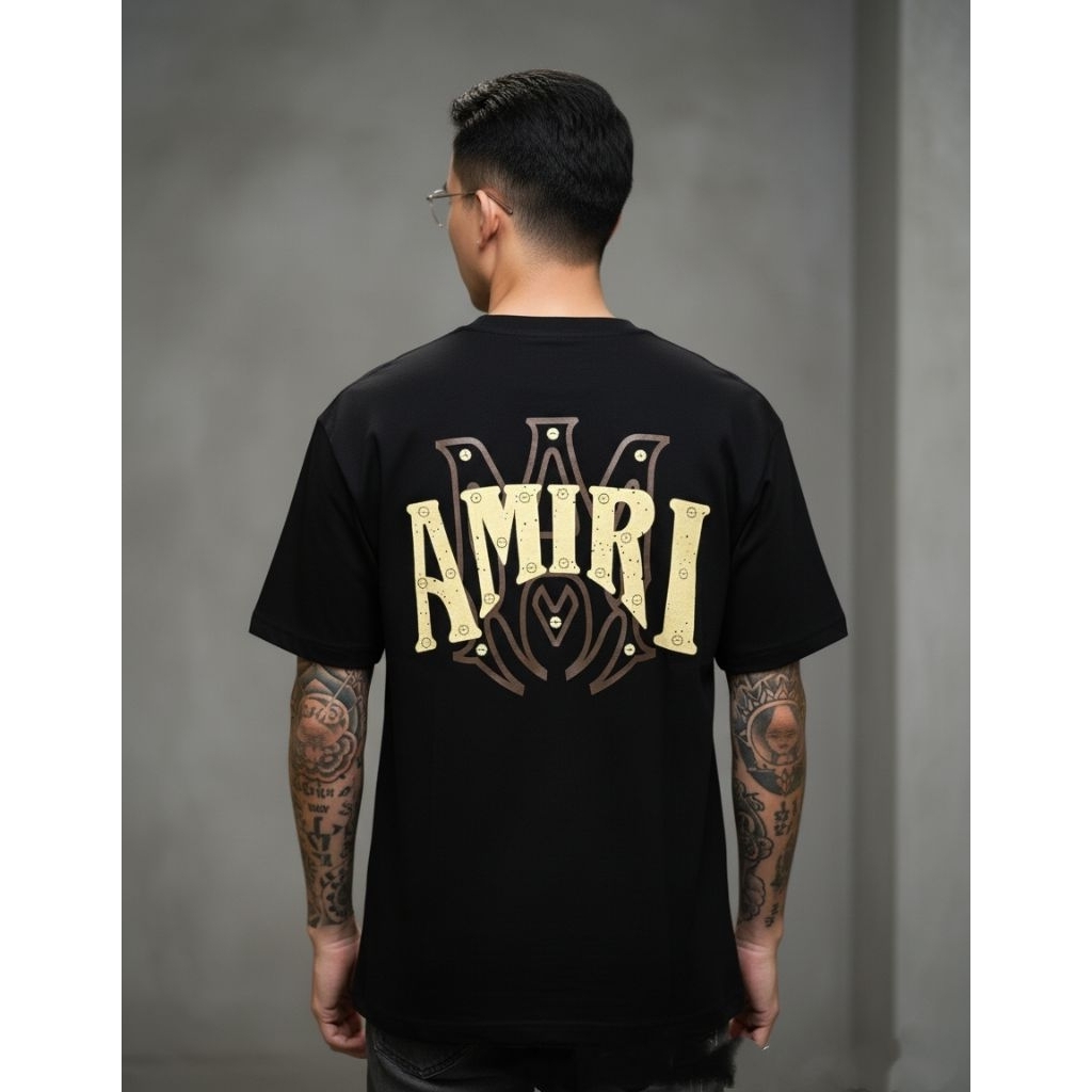 เสื้อยืด AMIRI - 129 งานจากบ้านยีนส์เจริญ งานสกรีนนูนหน้า-หลัง งานหล่อ เท่ ไม่ซ้ำใคร