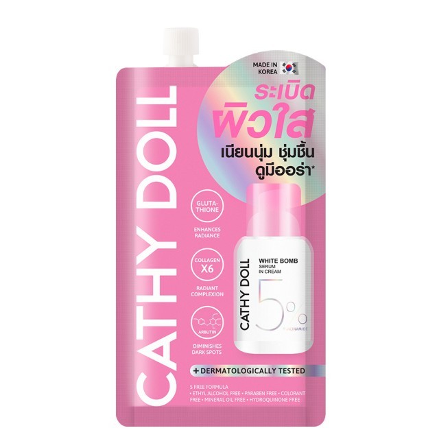 Cathy Doll ไวท์บอมบ์เซรั่มอินครีมไฟฟ์เปอร์เซ็นต์ไนอาซินาไมด์ขนาด 7ml