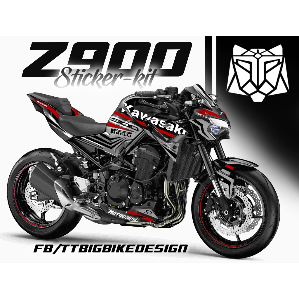 TT BIGBIKE DESIGN ชุดสติ๊กเกอร์แต่งลายรถ สำหรับ Z900 (2020-2024) ลาย TT KAWASAKI RACING