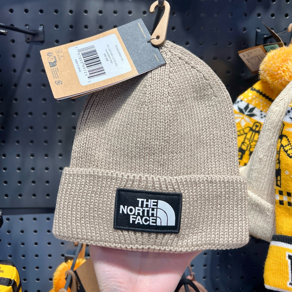 แท้💯ช็อปไทย THE NORTH FACE หมวกบีนนี่สี MUSHROOM GREY รุ่น TNF LOGO BOX CUFFED BEANIE พร้อมส่ง