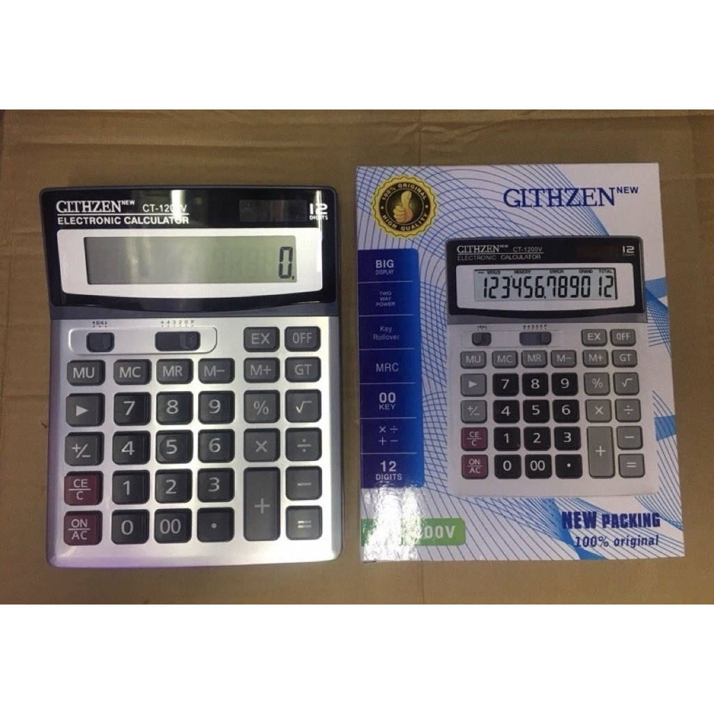 CITIZEN เครื่องคิดเลข CT-1200V ใหญ่ เครื่องคิดเลขใหญ่ 19x14.5x1ซม. 12หลัก