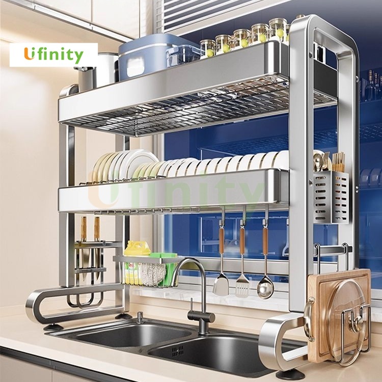 Lifinity ตะแกรงในซิงค์ สำหรับตากและจัดเก็บจาน แข็งแรงมี อุปกรณ์จัดเก็บในครัวสแตนเลส