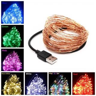 ✨สายไฟ ตกแต่ง✨ 8สี LED ลวดทองแด่ง USB สายไฟหิ่งห้อย ( 1เมตร 5 เมตร 10เมตร )