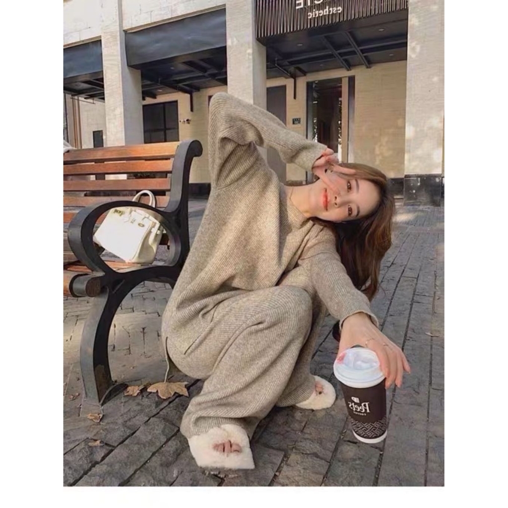 ชุดเซ็ทไหมพรมผ้าร่อง Knitting Airport set✈️✈️