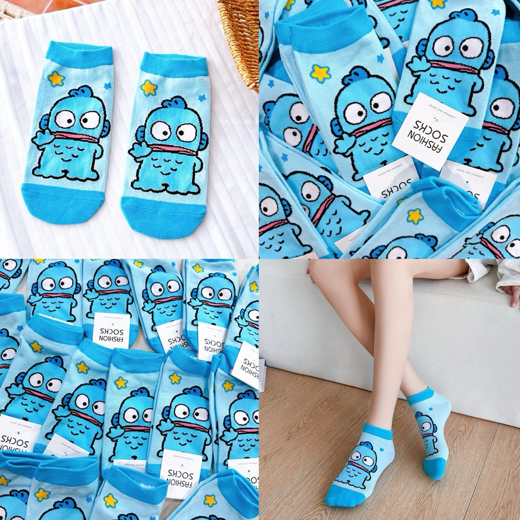 พร้อมส่ง ถุงเท้า Hangyodon ฮังเกียวด้ง ถุงเท้าน่ารัก ถุงเท้าข้อสั้น socks สีสันสดใส น่ารักมาก 25022