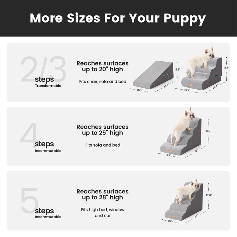 2-in-1 บันไดสัตว์เลี้ยงสามารถพับเก็บได้เป็นทางลาด ซักทําความสะอาดได้ สําหรับสัตว์เลี้ยง สุนัข แมว - รูปที่ 6