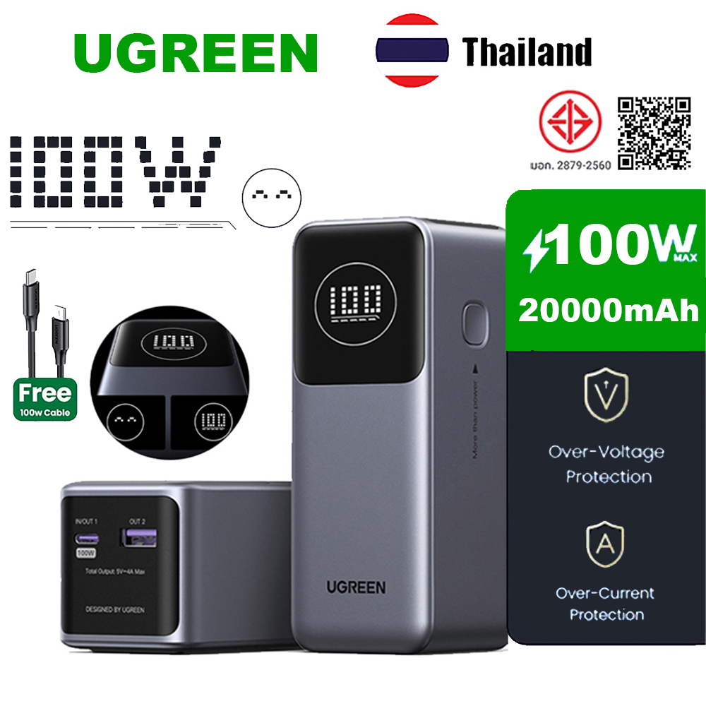 ธนาคารพลังงาน UGREEN Nexode 100W 20000 mAh แบบพกพา 10000  mAh PD ชาร์จไฟเร็ว  พาวเวอร์แบงค์