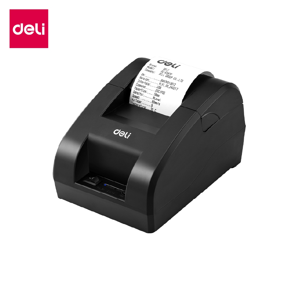 Deli เครื่องพิมพ์ เครื่องพิมพ์POS รองรับ Windows และ Android พิมพ์เร็ว 90 มม./วินาที Receipt Printer