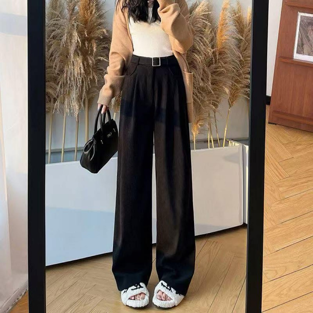 The Essential Tailored Trousers with belt |กางเกงผ้าลูกฟูกขากระบอกทรงสวยระดับ Masterpiece