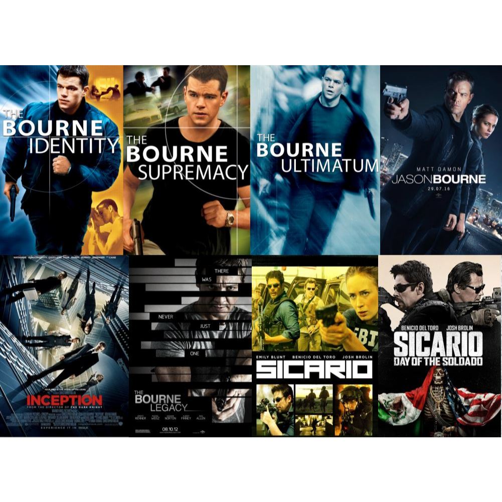 Flash Drive 64 Gb Inception_The Bourne Collection_Sicario Duology ภาพ Full HD 1080p และ 4K