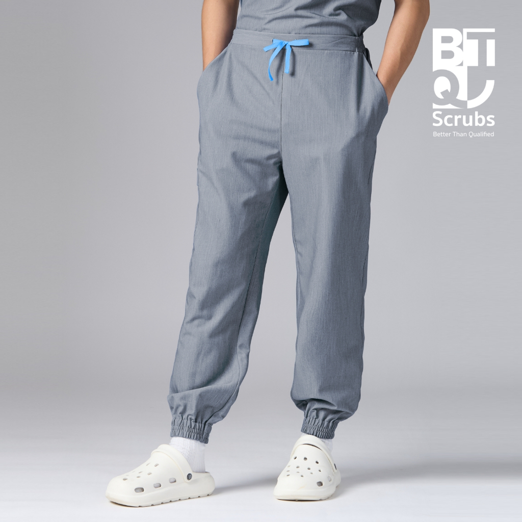 BTQ Medical Scrub Pants – รุ่น Sport Pants สี Charcoal Gray | กางเกงสครับหมอ พยาบาล ขาจั๊ม เอวยางยืดด้านหลัง