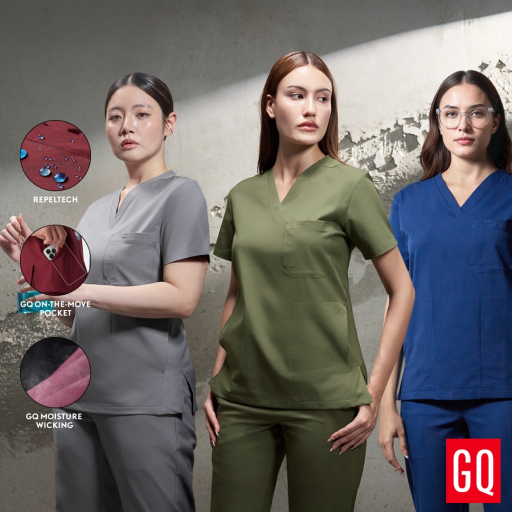 [ไม่ปักชื่อ] GQ Pro MED Women Scrub Premium Collection - เสื้อสครับผู้หญิง ผ้าสะท้อนน้ำ ใส่สบาย ยับย