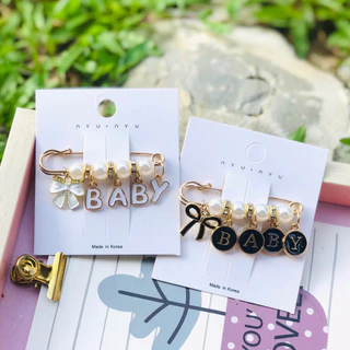💜B40H เข็มกลัด ขนาด 5.5 ซม. ติดเสื้อผ้า กระเป๋า ผ้าคลุม ฮิญาบ ปรับเอวกางเกง สัญลักษณ์คนท้อง พร้อมส่ง