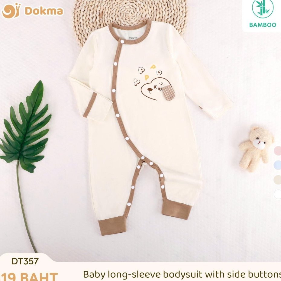 Dokma (4.5-9kg) ชุดบอดี้สูทแขนยาวเด็กชาย เด็กหญิง ผ้าใยไผ่ - Bamboo Fabric Baby Long-Sleeve Bodysuit (1-9M) DT357 DT276