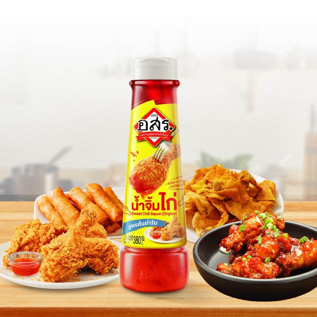 อสร. น้ำจิ้มไก่ สูตรต้นตำรับ ขนาด 380 กรัม (1-3 ขวด) Sweet Chili Sauce