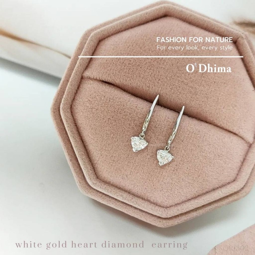 O'Dhima ต่างหูเพชรทองขาว18K
D0.34ct.  F-G,VVS-VS (OR0102)