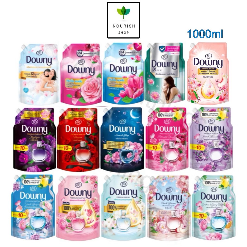 Downy ดาวน์นี่ น้ำยาปรับผ้านุ่มสูตรเข้มข้น ถุงเติม ขนาด 1000ml(1ลิตร)