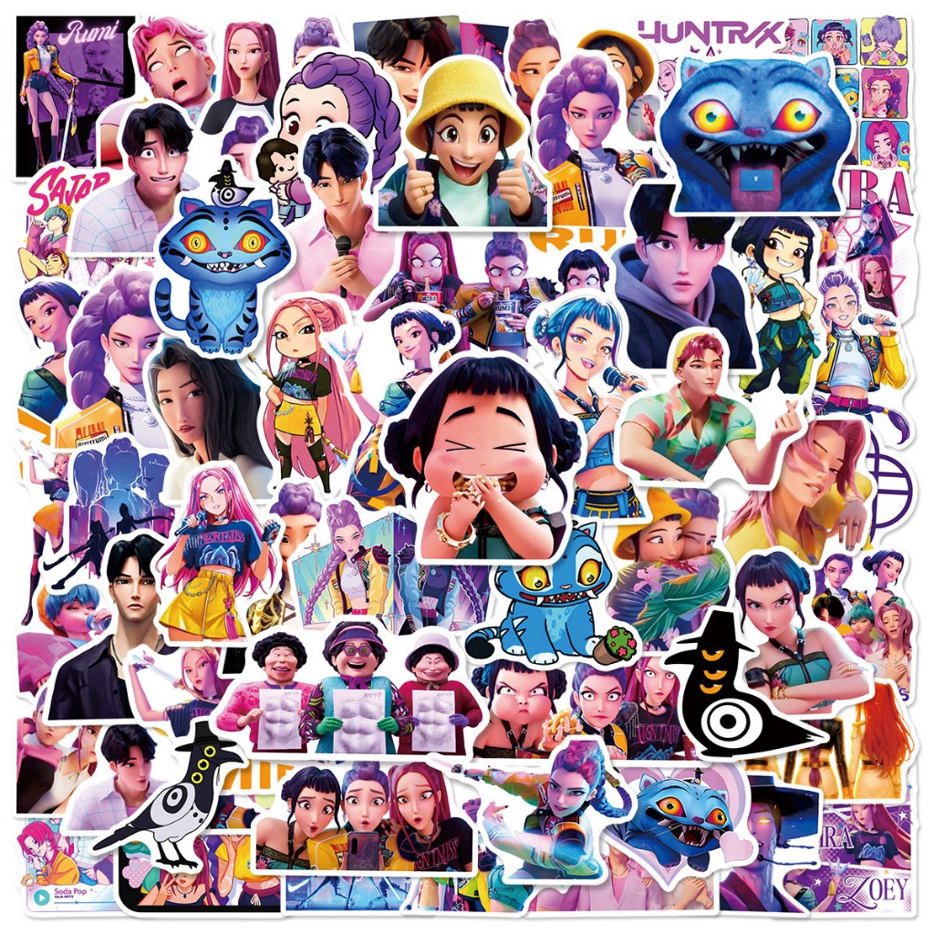 [พร้อมส่ง] 150+ DIY สติ๊กเกอร์ PVC อนิเมะ KPop Demon Hunters เกิร์ลกรุ๊ปนักล่าปีศาจ รูมิ มิร่า โซอี้ จีนู SajaBoy