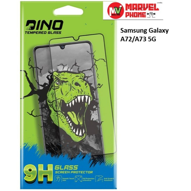 Dino ฟิล์มกระจกแบบใสเต็มจอขอบดำ (แท้) รุ่น Samsung Galaxy A72/A73 5G