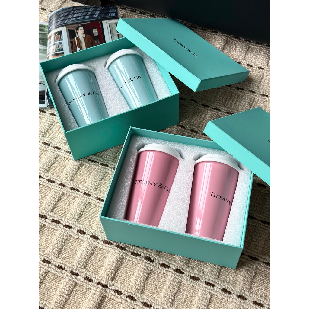 Tiff's family holds coffee cups, couples pair cups, high-end water cups