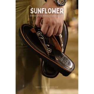 CAPTAIN LEATHER รองเท้าแตะหนังแท้ตอกหมุด SUNFLOWER