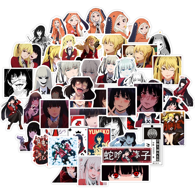 ✨พร้อมส่ง✨50แผ่น Kakegurui โคตรเซียนโรงเรียนพนัน พีวีซี กันน้ำ สติ๊กเกอร์ 狂賭之淵 JAPAN ANIME