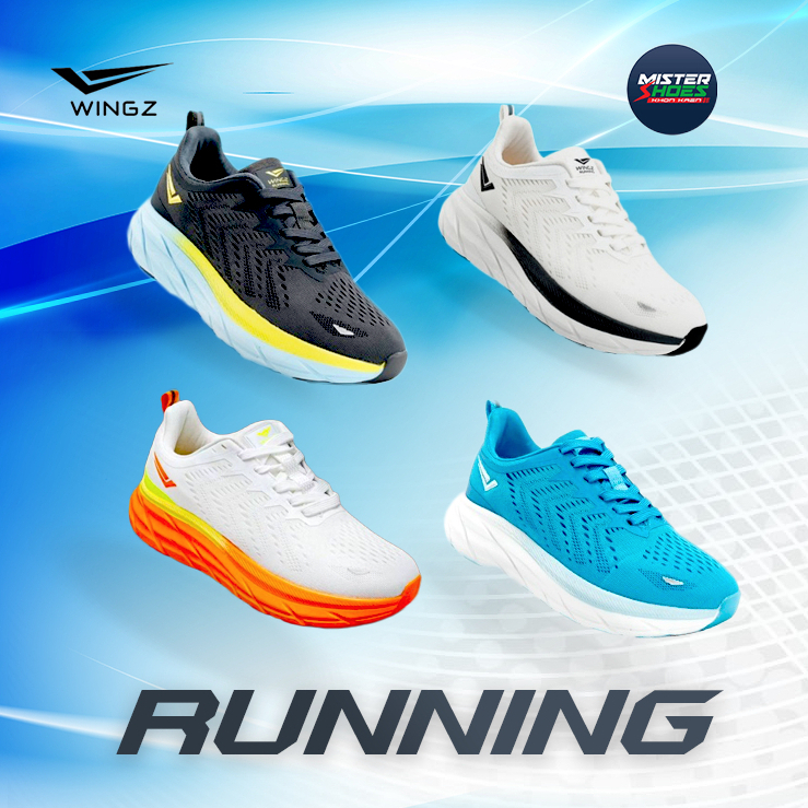 (ลิขสิทธิ์แท้ Wingz )รุ่น WZ-M511 รองเท้ากีฬา เพื่อสายวิ่งและสายลำลอง ทำจากผ้าตะขาย นุ่มและเบา