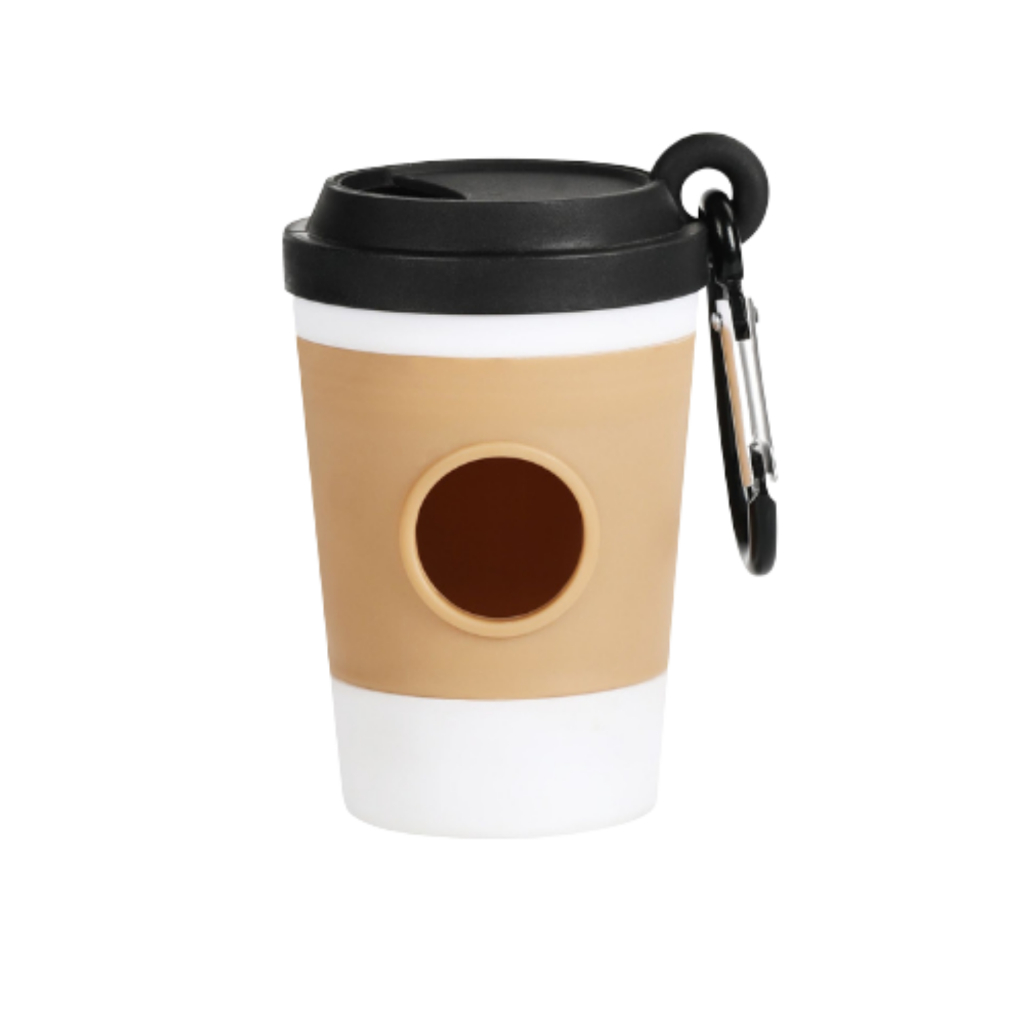 ที่ใส่ถุงเก็บอึสัตว์เลี้ยง ทรงเก็บกาแฟสุดน่ารัก แบบพวกกุญแจ พกพาสะดวก ใช้งานง่ายไม่ยุ่งยาก
