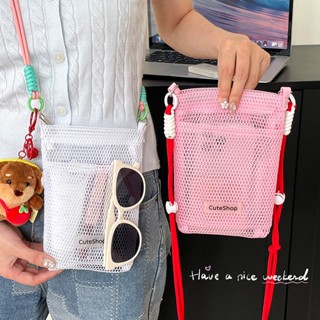 A062 กระเป๋าตาข่ายไนลอน กระเป๋าสะพายสไตล์เกาหลี เเบบกลวง ใช้…