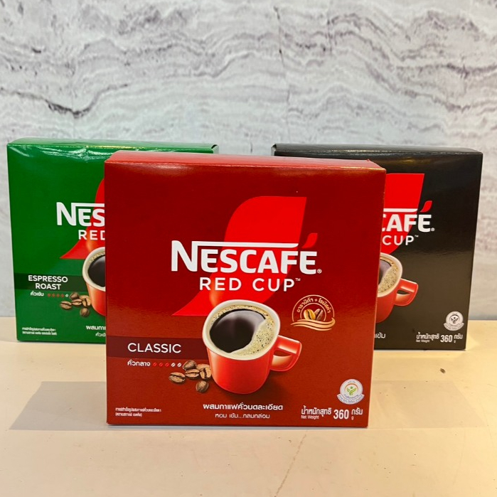 (แพ็คสุดคุ้ม) Nescafe Red Cup Espresso Roast เนสกาแฟ เรดคัพ กาแฟสำเร็จรูปผสมกาแฟคั่วบดละเอียด 320 ก.