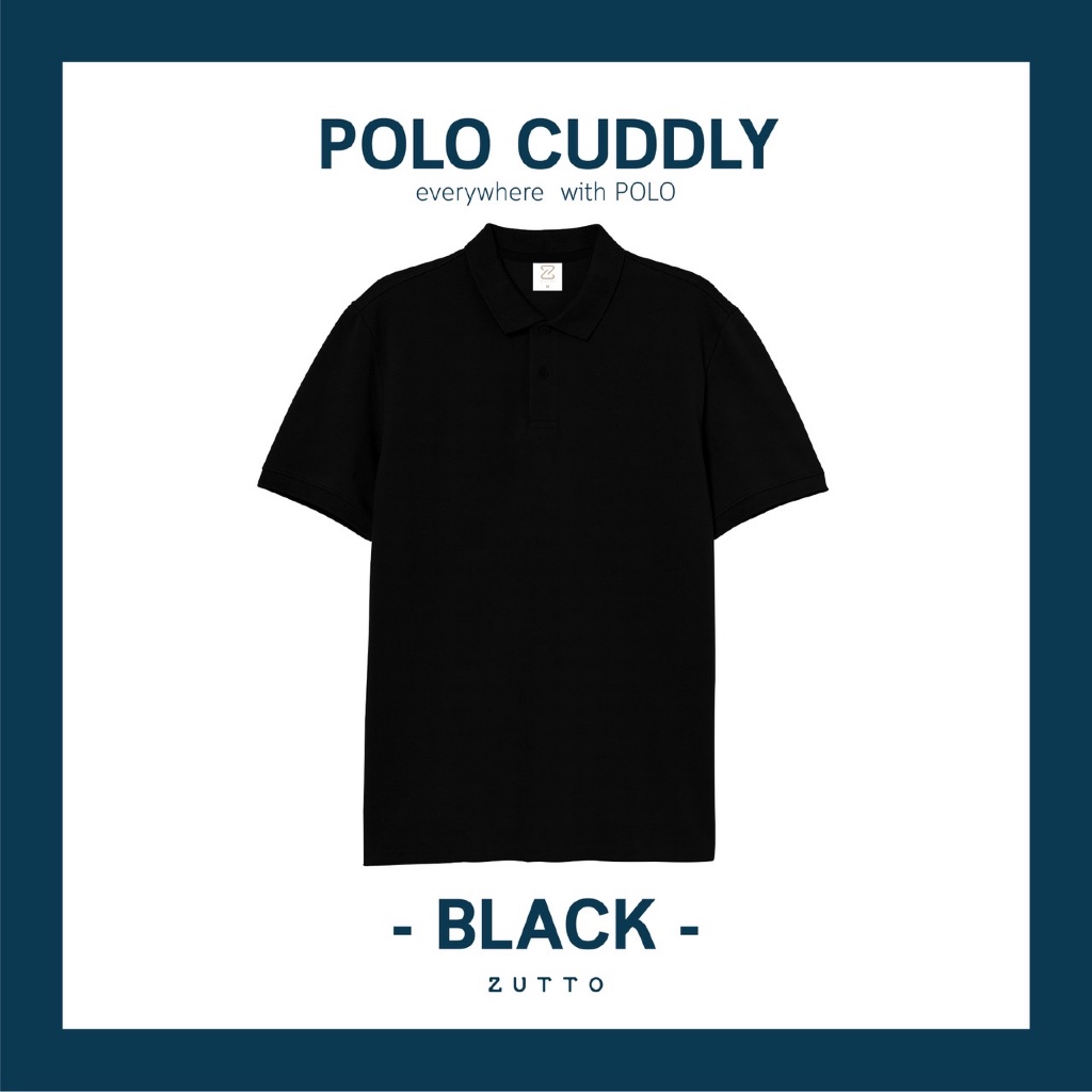 ZUTTO เสื้อโปโลพรางพุง รุ่น Cuddly สีดำ