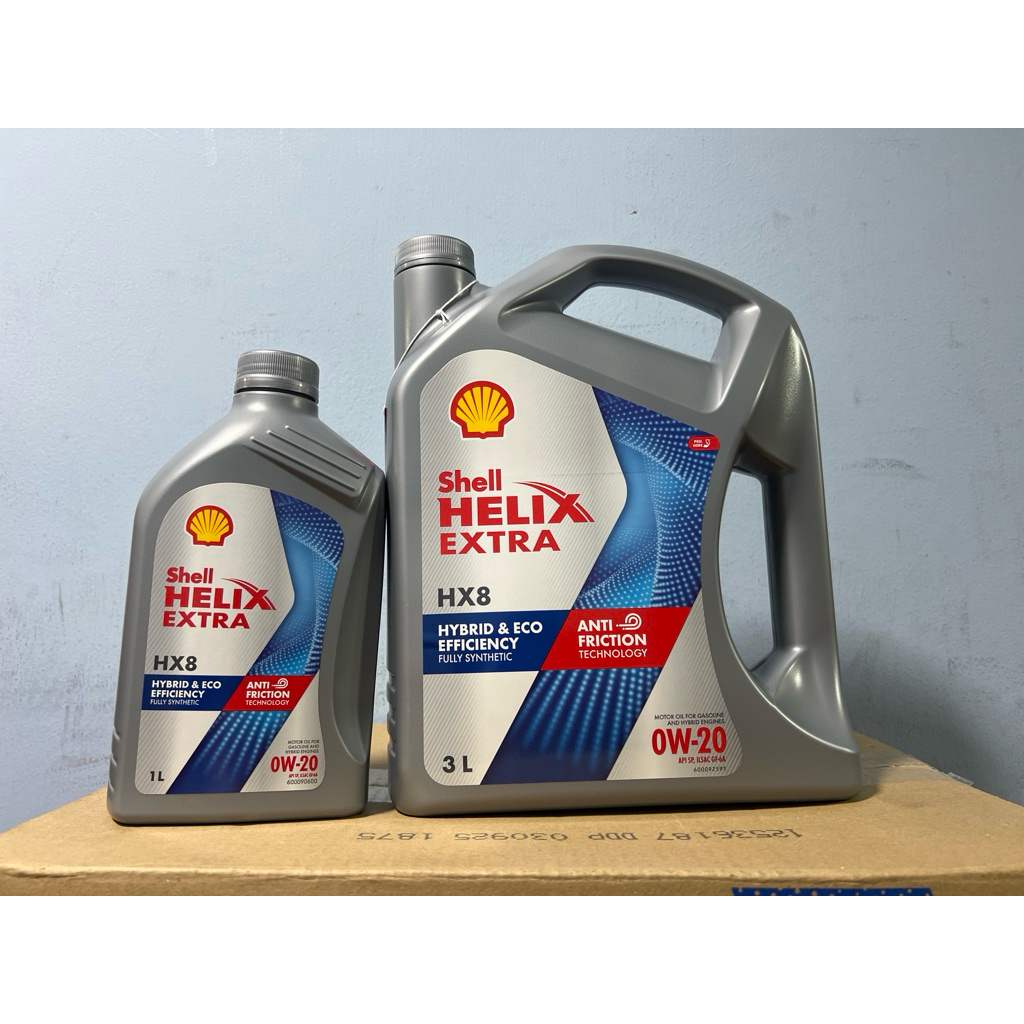 น้ำมันเครื่อง เบนซิน สังเคราะห์ 100% SHELL HX8 HYBRID&ECO 0w-20 จำนวนลิตรเลือกในตัวเลือก
