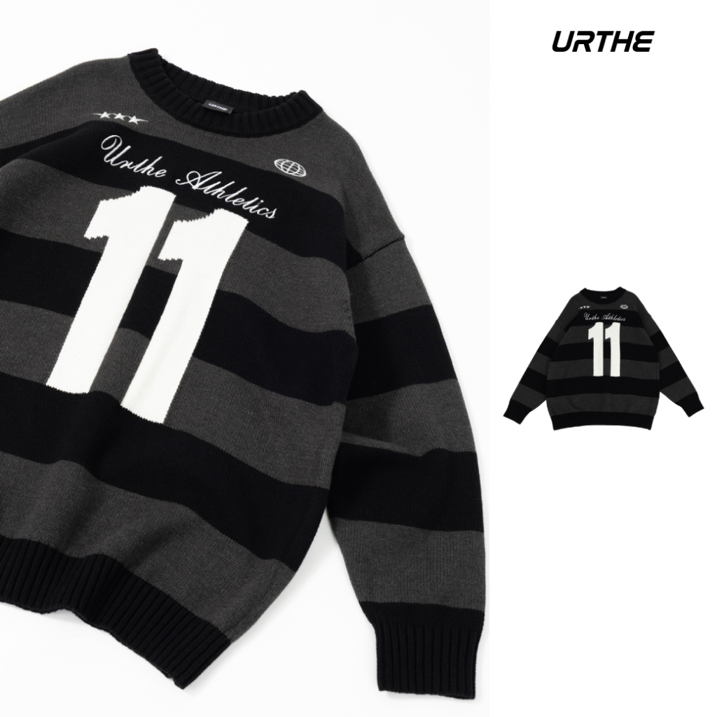 URTHE - เสื้อสเวตเตอร์ เสื้อกันหนาว Oversize รุ่น NUMBER 11 SWEATER