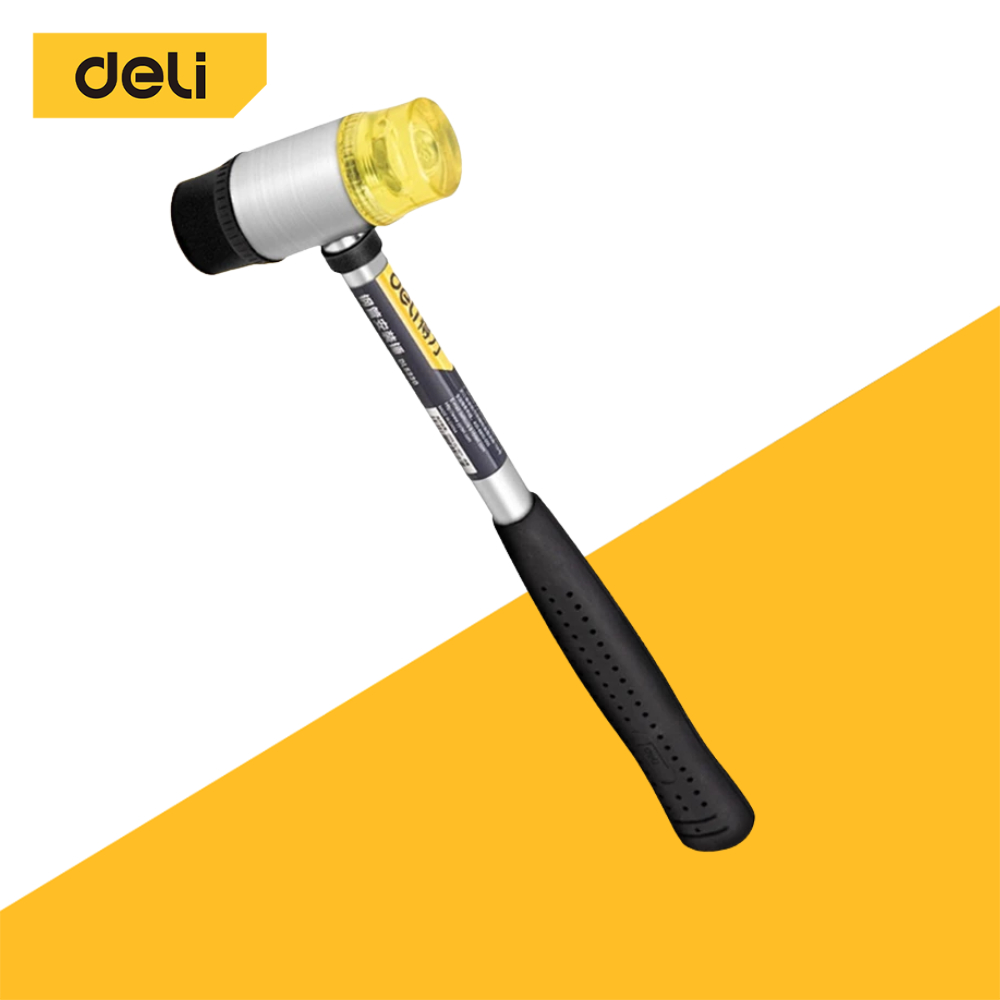 Deli ฆ้อนยาง ค้อนยาง ค้อนยางดำ ใช้ทน ขนาด น้ำหนักเบา 30mm ด้ามจับถนัดมือ Installation Hammer
