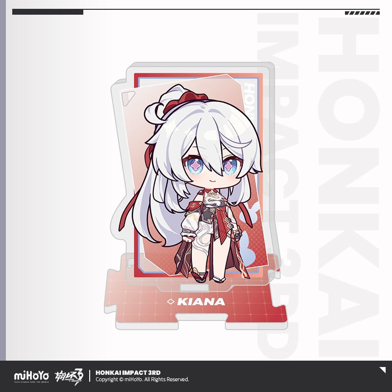 [ พร้อมส่ง / Official ] Honkai Impact 3rd Standee Keychain Q version - Kiana HI3 ฮงไค พวงกุญแจ สแตนด