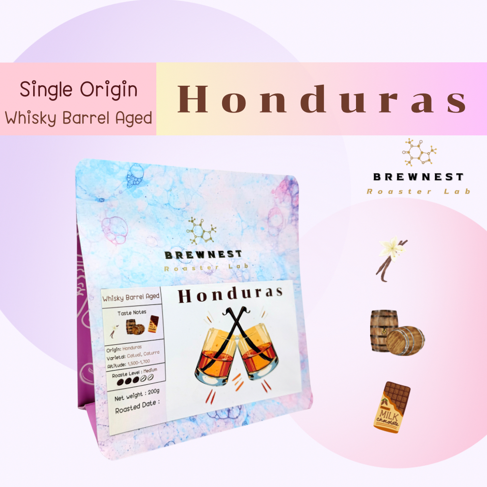 เมล็ดกาแฟคั่วกลาง Honduras Whisky Barrel Aged - Medium